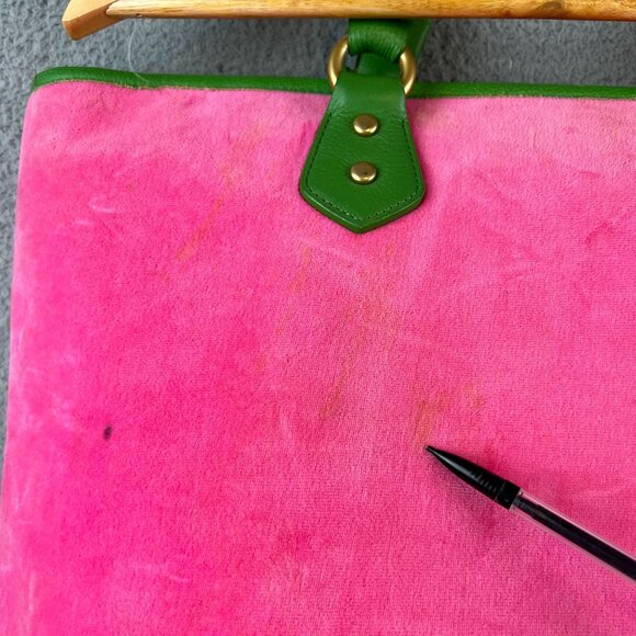 Vintage Y2K Rare Juicy Couture Pink and Green Tote Bag Purse - Picture 7 of 15